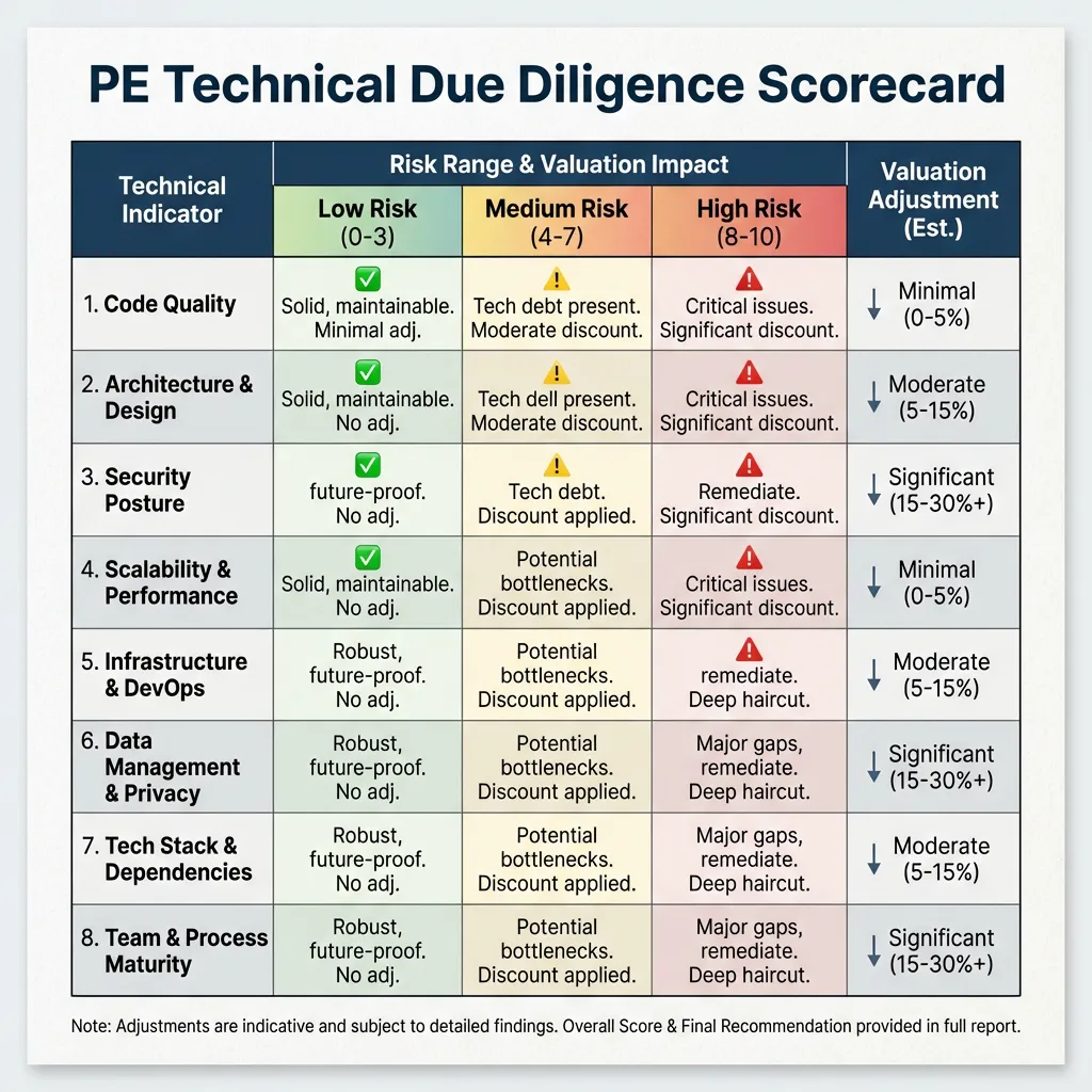 PE Technical Due Diligence Scorecard